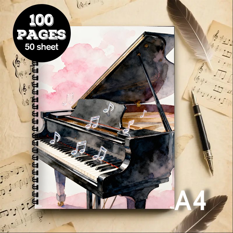 Blank Sheet Music Notebook - Музыкальный блокнот формата А4, многофункциональная тетрадь