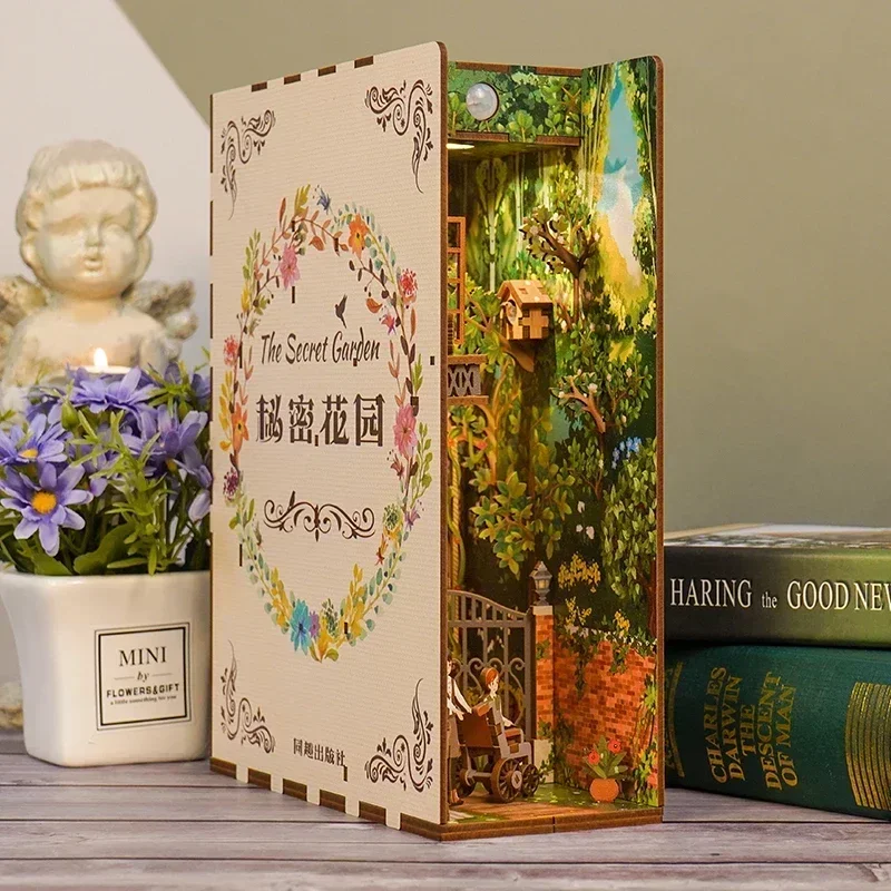 DIY деревянный книжный уголок, – обзор и цена Diy Wooden Book Nook Kit Shelf Insert